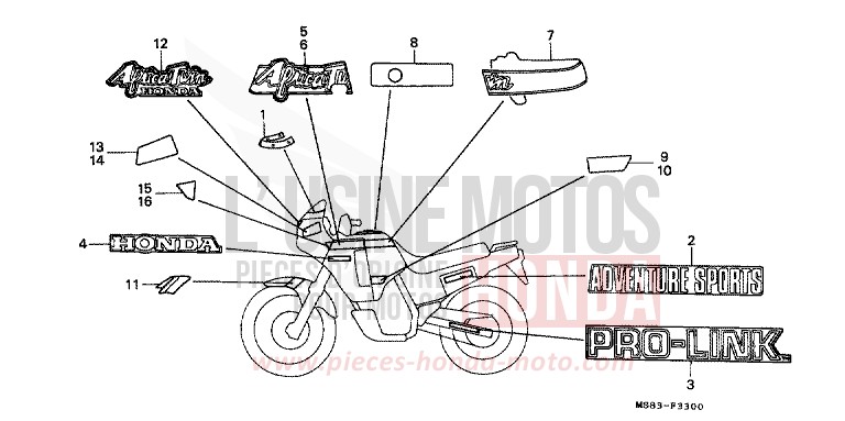 STRIPE/MARK for Africa Twin SHASTA WHITE (NH138H) from 1988